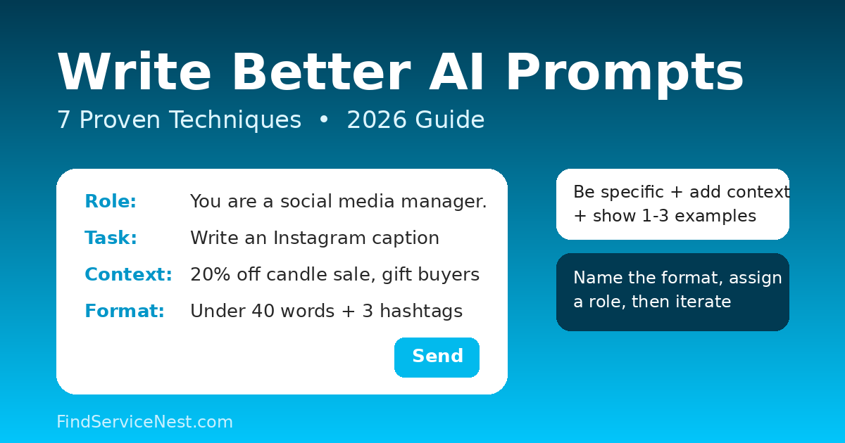 How to Write Better AI Prompts: 7 Techniques for 2026