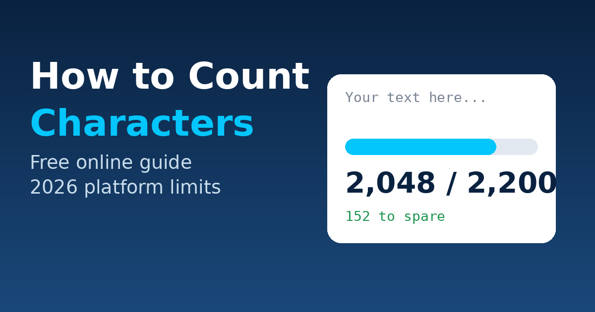 How to Count Characters in Any Text: 2026 Guide
